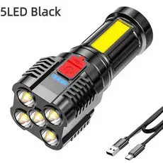 Lanterna Led Potente 5 LED Ultra Brilhante Com Uso Externo De Longo Alcance MT110 BRONZE (5) MT110 PRETA (5)