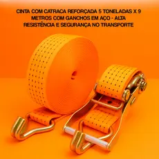 Kit C/ 3 cinta Catraca 5 Ton 50mm 10metro Caminhão Amarração
