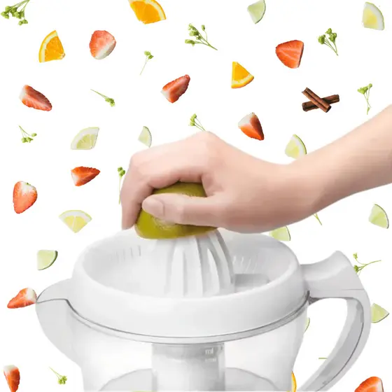 Espremedor De Frutas Laranja Limão Eletrico 2 Bicos Preto 1,2L Design