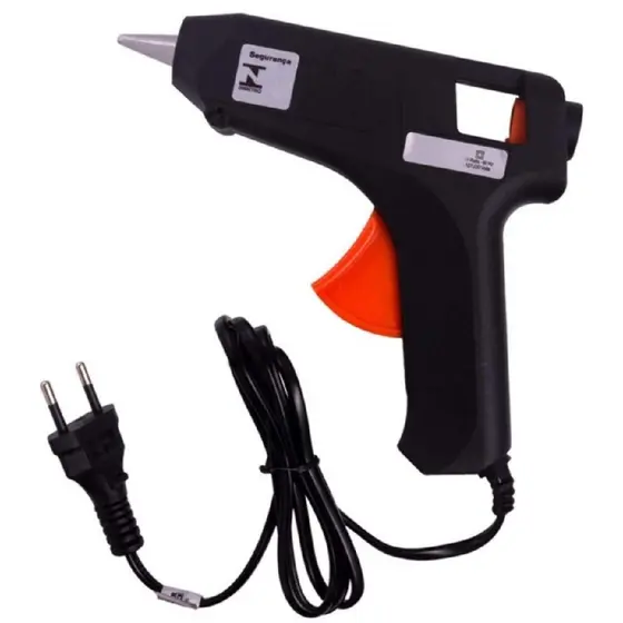 Aplicador Cola Quente Termostática  2 Mini Bastão Refil 20W Bivolt Bico Fino Viagem
