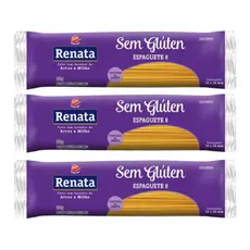 Kit 3 Pacotes de Macarrão Espaguete Sem Glúten 500g - Renata