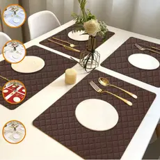 6 Jogo Americano Matelasse Cor Marrom Pvc