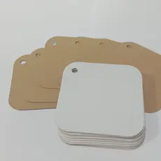 100 unid  Tag Quadrado Etiqueta de Preço de Roupa Presente Casamento  Branco Dupla Face Branco e Kraft