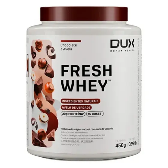 Fresh Whey 3w Conc. Isolado Nutri Hidrolisado Chocolate belga e Avela 450g - Dux Nutrition