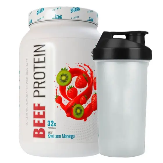 Beef Protein Morango Kiwi 900g Coqueteleira - Shark Pro