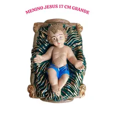Imagem Menino Jesus cores vivas 17 cm grande , abençoe seu Natal linda peça para abençoar Seu Lar