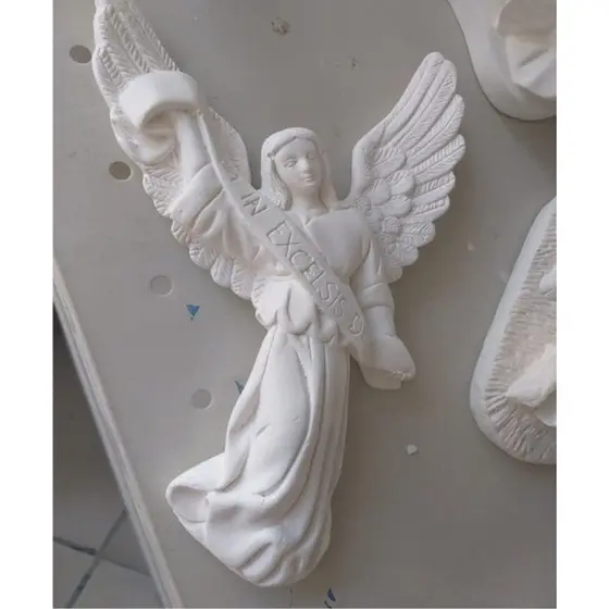 ANJO DA GLORIA 25 CM GESSO CRU, para pintura