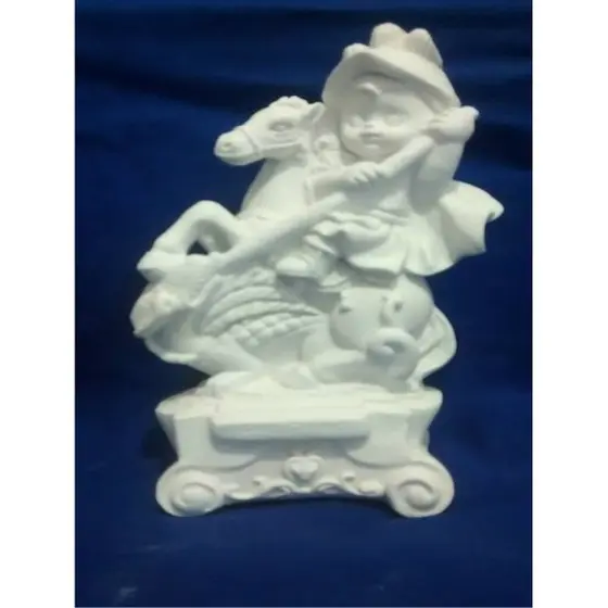 São Jorge Baby em Gesso Cru - gesso cru para ornamentação , perolar , e pintura