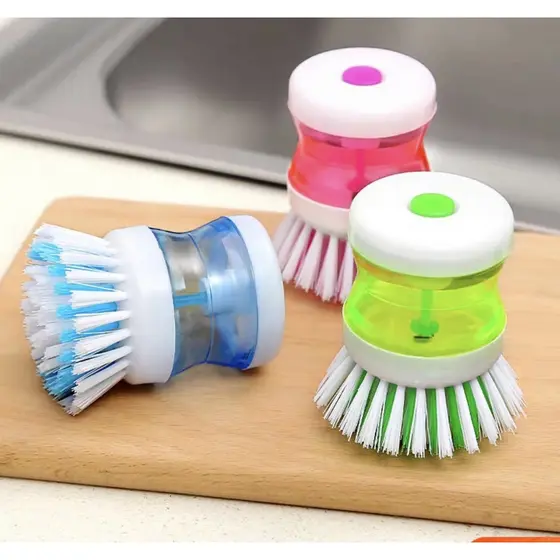 1/3 Escova De Limpeza De Cozinha Com Dispensador De Sabão Lavadora De Louça Ferramentas NS-3717