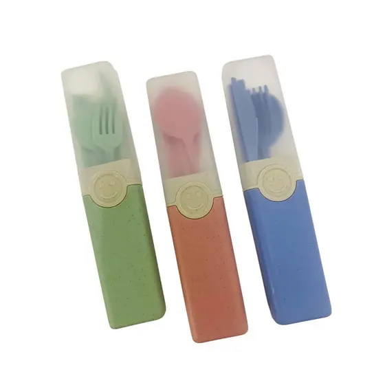 Kit Talheres Infantil/Adulto com Estojo – Garfo, Faca e Colher para Escola e Trabalho