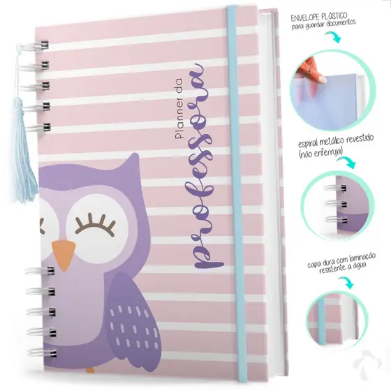 Agenda Planner Do Professor Caderno Planejamento Coruja