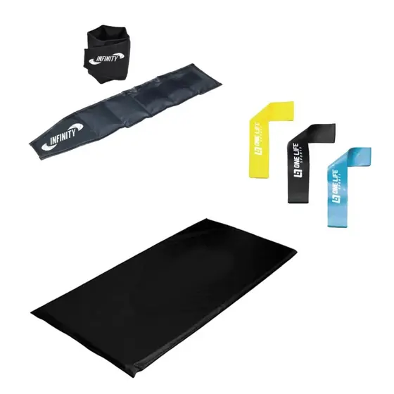Caneleira Peso 3 Kg- Par + Colchonete + Kit Mini Band
