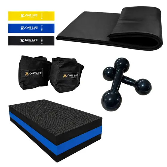 Kit Musculação Caneleira 3 kg Par Halter 2 kg Mini Band Step | Treino