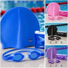 Kit Para Natação Touca Silicone E Oculos Para jovens Criançãs e Adultos