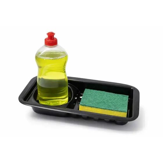 Porta Detergente + Bucha Suporte para Pia de Cozinha Plástico - Oganizador de Pia