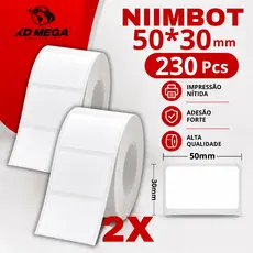 2 Etiqueta 50x30 Niimbot B21 B1 230 Etiquetas P/ Rolo