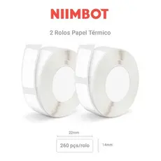 2 Rolos Papel Etiqueta Niimbot D110 D101 D11 14x22mm (520un)