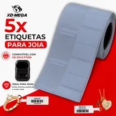 5 rolos etiqueta para Joias para XD-210 e PT260 Mini impressora 58mm (Não acompanha impressora)