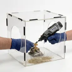 Caixa Proteção para Retífica Pó Polimento Gravação Usinagem Acrílico Transparente Portátil, à prova de poeira, Gaiola