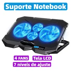 Suporte Notebook Base Led Refrigerada Ventilação Silenciosa B-MAX BM766