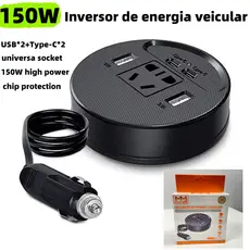 Inversor de energia veicular  portátil para carro DC 12V/24V para AC 220V - Dual USB 3.1a MM-1667