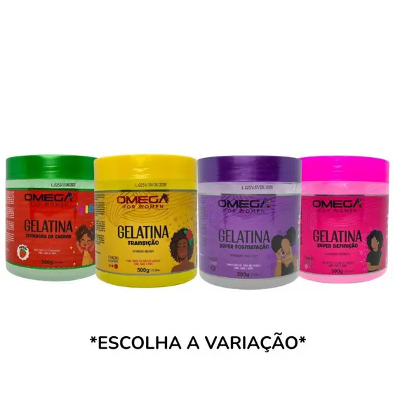 Gelatina Finalizadora para Cachos e Day After Ativadora 500g Omega Hair