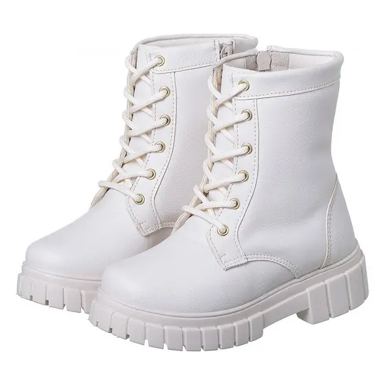 Bota Coturno Tratorado Infantil Sola OffWhite Kidstep