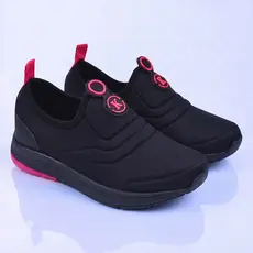 Kidstep Tenis Escolar Infantil Calce Fácil K Feminino Preto com Pink 28 ao 36