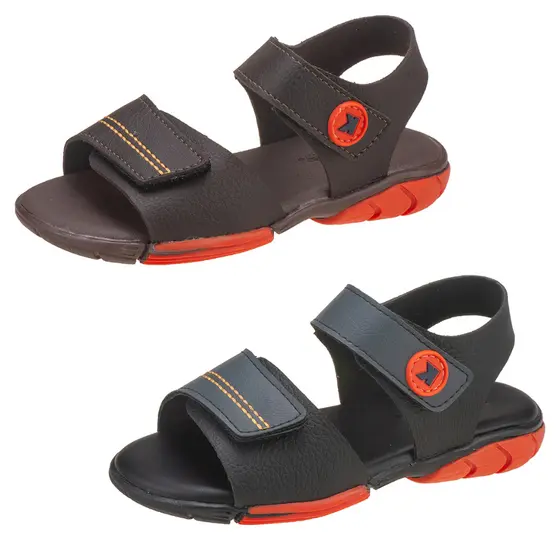 Sandália Papete Infantil Masculina Básica Velcro Confortável Volta as Aulas Kidstep