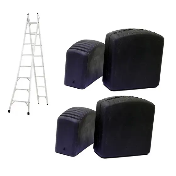 Sapata Pé De Borracha Antiderrapante Para Escada Alumínio 65x22mm (4 Pçs)