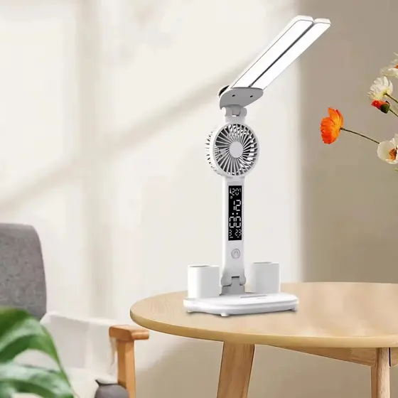 Luminária de Mesa Ventilador Bateria Recarregável Touch Onistek ON-LM301