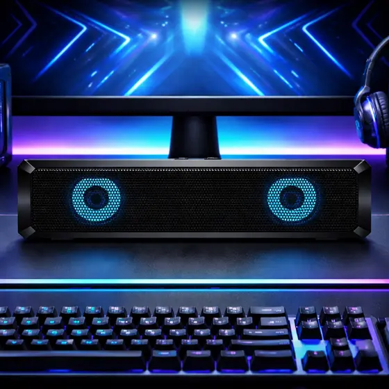 Caixinha de Som Para Pc Gamer Note Tv Smart Led Rgb P2 USB
