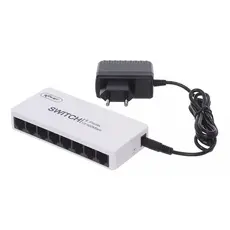 Switch Mini 8 Portas HUB Cabo 10/100MBPS Rede Ethernet Rj-45