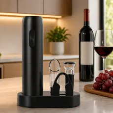 Saca Rolha Elétrico Abridor de Vinho USB Tipo C Kit com Rolha a Vácuo e Cortador OIH-2403