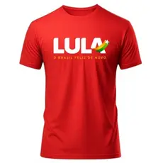 Camiseta Camisa Lula o Brasil Feliz Denovo 100% Algodao do P ao G3 Plus Size