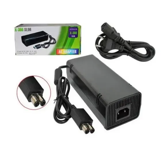 Fonte Para Xbox 360 Slim 2 Pinos Led 135w 110v 220v Bivolt