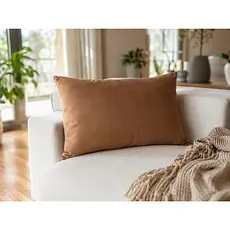 01 Capa Almofada 60x40 cm Tecido Suede Liso Baguete Retangular Decorativa Zíper Invisível Sofá Sala