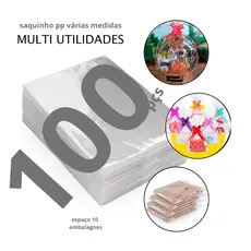 kit 100 SACOLINHA cristal saco plástico transparente brilhante pp varias medidas