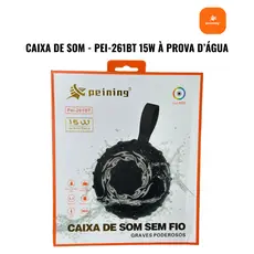 Caixa de Som Bluetooth Peining PEI-261BT 15W Portátil Preta | LED | À Prova d’Água