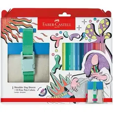 Kit Faber-Castell Caneta Fine Pen 10 Cores + Shoulder Bag Breeze