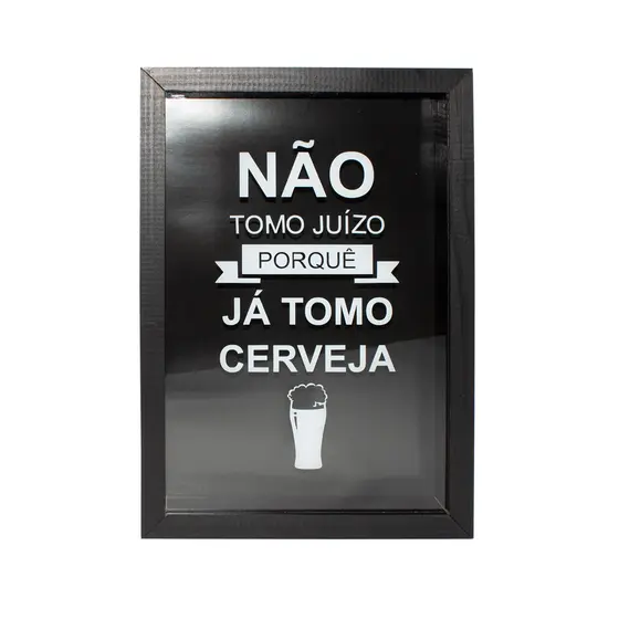 Quadro Porta-Tampinhas ou Rolhas com frase- 32x22cm