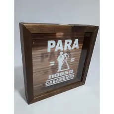 Cofre De Madeira E Vidro - Para Nosso Casamento - 22x22