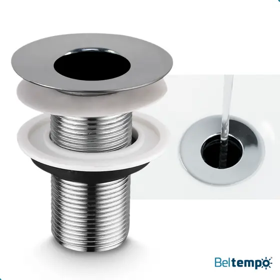 Válvula Padrão 7/8 Ralo Para Cuba Pia Banheiro Inox Cromada Classic Beltempo