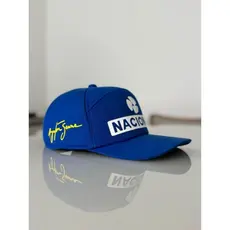 boné Airton Senna formula 1,azul Royal Premium autografado, emborrachado o nacional e a assinatura f1 campeão em vendas.