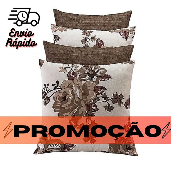 Kit Com 4 Capa de Almofada 45x45 Capa Almofada Com Zíper Almofadas Para Sofá