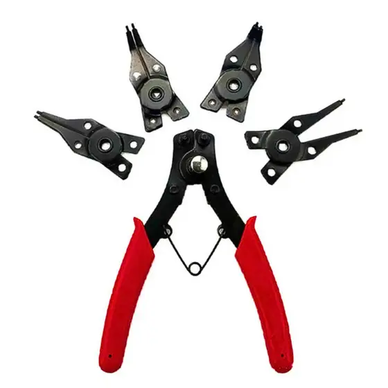 Alicate Retenção Para Anéis De Pressão Extrator Universal Interno Externo 4 em 1 Manutenção