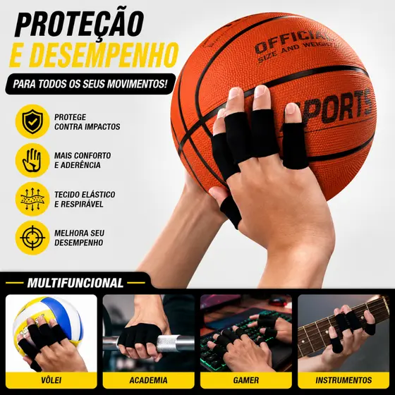 Dedeira Esportiva Protetor de Dedo Elástica Antiderrapante Vôlei Basquete