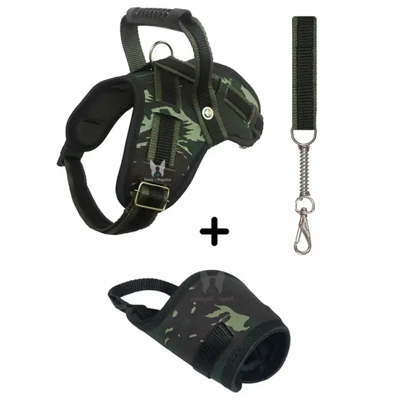 Coleira peitoral focinheira confortavel para caes grande medio grande porte focinheira cachorro