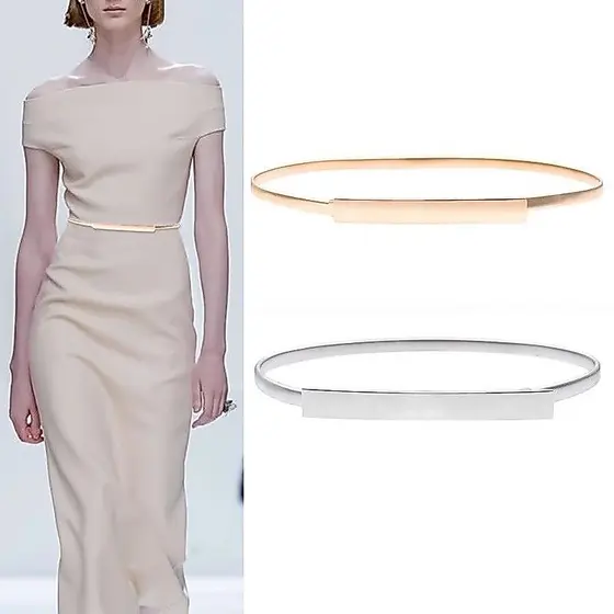 Cinto Feminino Metal Elástico Modelo Fivela Moda Blogueira