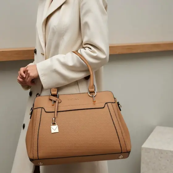 Bolsa De Couro De Ombro De Mão Grande Feminino Trabalho Dia Dia PU Vintage